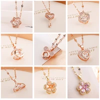 Heart Pendant Necklace for Women's Stainless Steel Jewelry Korean Fashion neck chain Choker link cheap items with free shipping 2