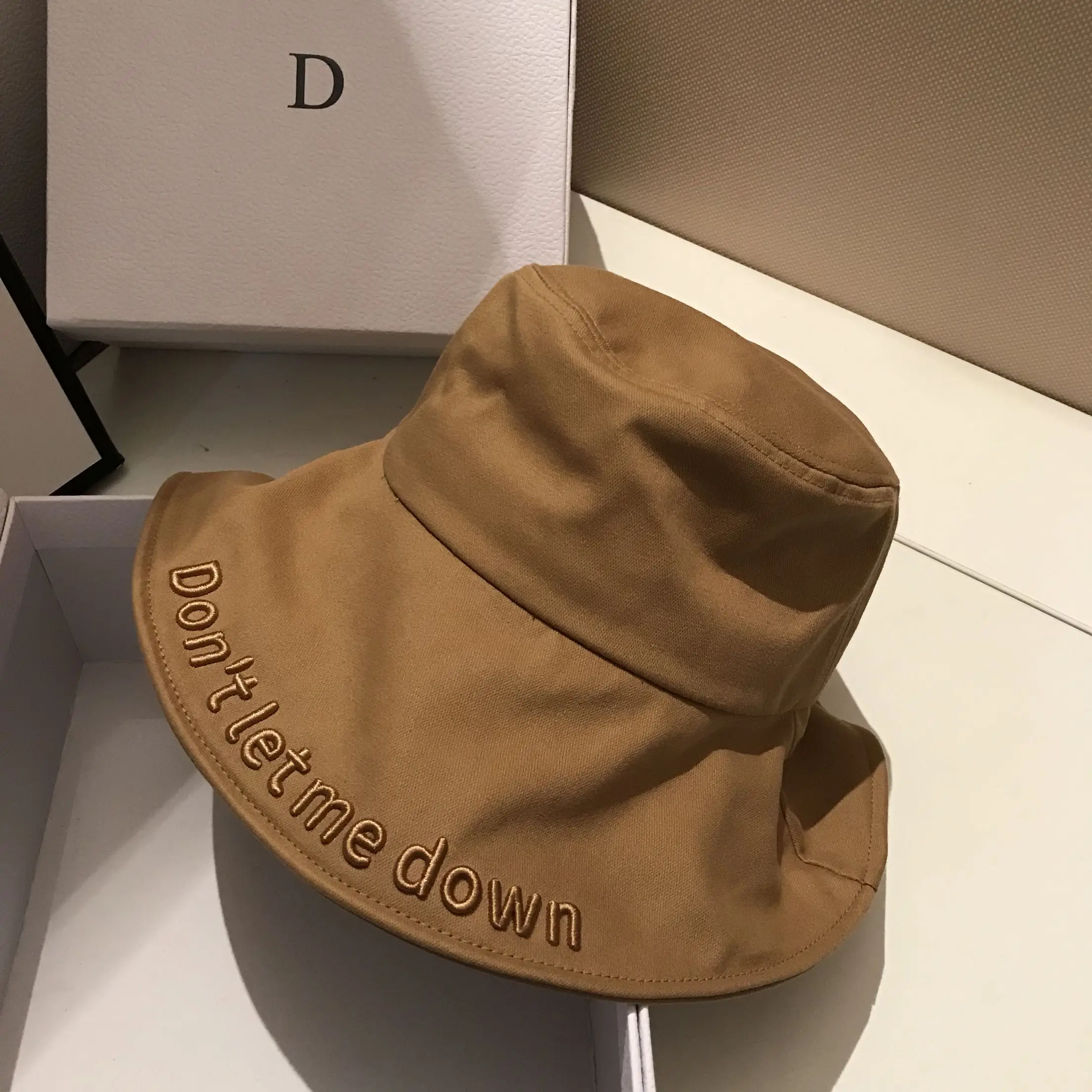 GOUTER Dno't Let Me Down Stitchwork Bucket шапки для мужчин и женщин Панама шляпа хлопок вышивка