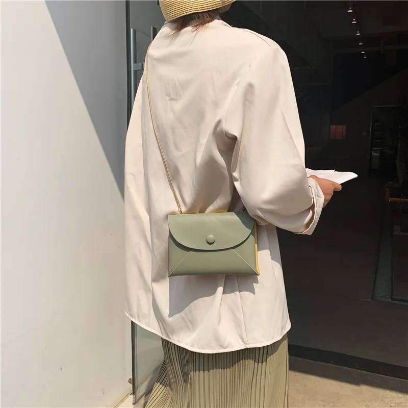 

Envelope Button Bag Girl 2019 New Fashion Style Chic Chain Bag with One Shoulder Slant Bag