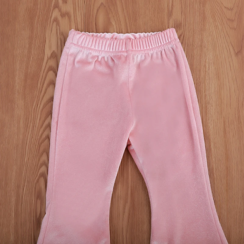 Модные вельветовые штаны с колокольчиком для маленьких девочек; цвет золотой; расклешенные брюки; осенне-От 1 до 4 лет