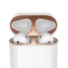 Защита от пыли для Airpods 1 ультратонкая Пылезащитная металлическая наклейка 18K покрытая пленка для Airpods чехол 1 золото/серебро/красный/синий/черный