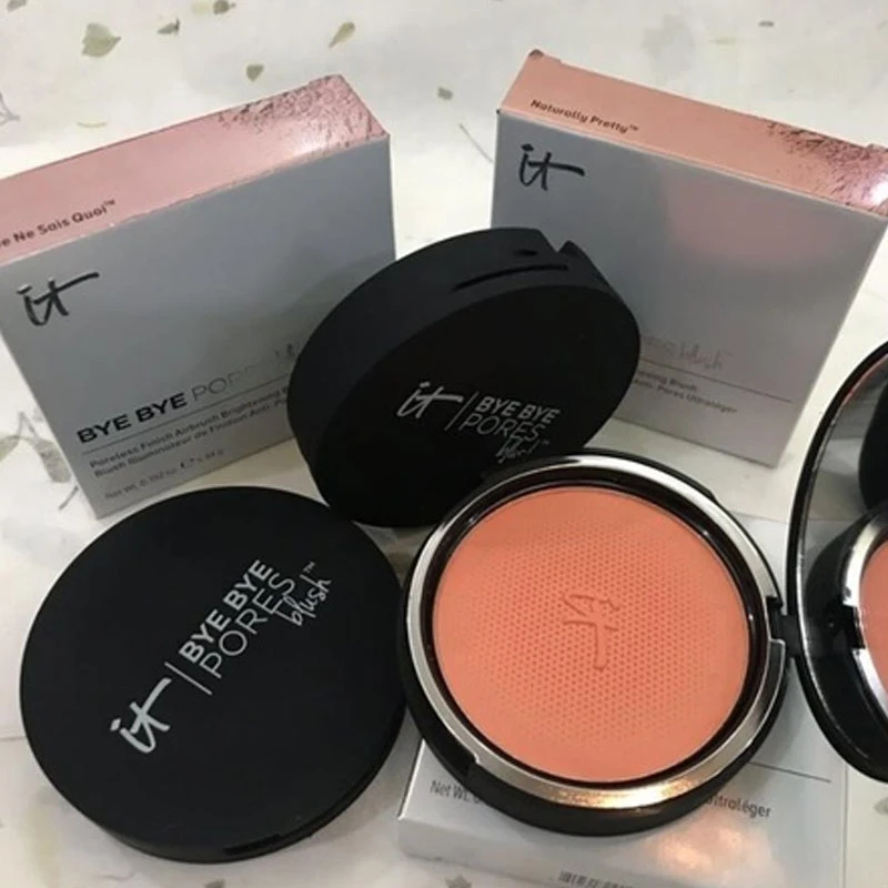 It Cosmetics Bye поры Румяна Палитра щек оттенок красный матовый контроль масла