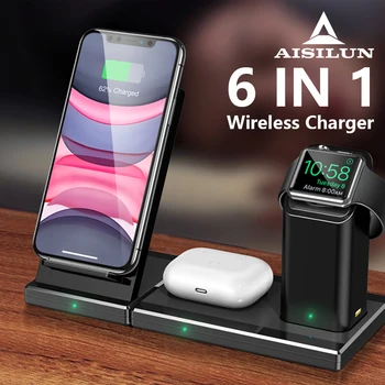 

3 in 1 Fast Wireless Charger Stand Magnetic type-c 15w qi Charging For iPhone 11 Apple Watch AirPods Pro Samsung s10