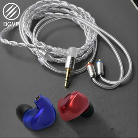 red- blue no mic BGVP диметилглицын 2DD+ 4BA драйверов híbridos en la ореха auriculares Металл монитор высокое fidelidad с аудио кабелем MMCX десмон - Цвет: red- blue no mic