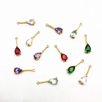 

New arrival! 18x5mm 100pcs Copper/Faceted Crystal Drop shape charm for Hand Made Earrings DIY parts,Jewelry Finding & Component