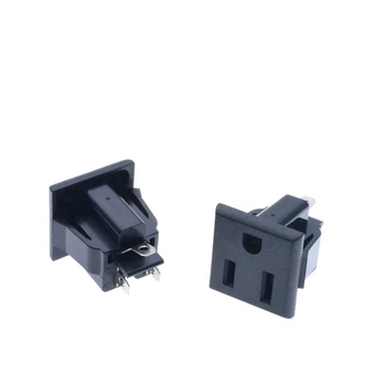

10PCS Chassis Female 3PIN AC US Nema 5-15R Inline Socket Plug Adapter Industrial Power Connector Power Supply Output Outlet