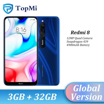 

In stock Global Version Xiaomi Redmi 8 Smartphone 3GB RAM 32GB ROM 5000mAh Spnadragon 439 12MP Real Camera 18W Fast Cellphone
