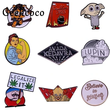 

20pcs/lot J1392 Geekcoco Cartoon Pin Badges Brooch Anime Lapel Pin For Clothes On The Backpack Accessory Jewelry