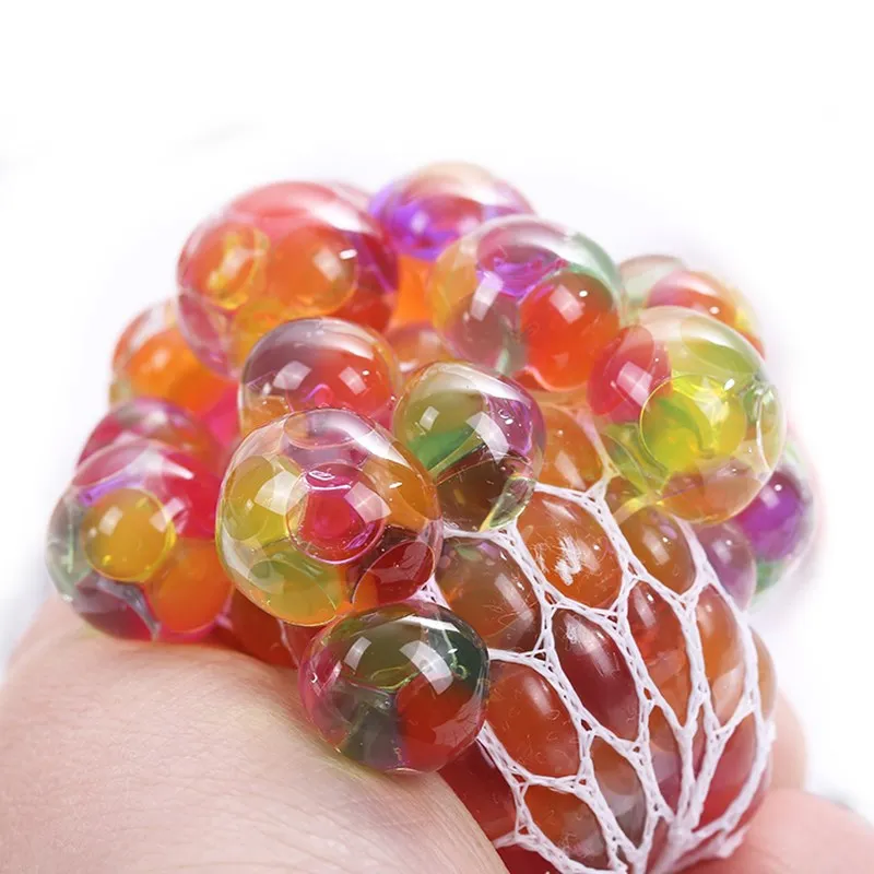 

1pc Decompression Toy Hand Squeeze Release Pressure Crystal Grape Rubber Adult Work Colorful Ball Children Creative Soft Toy 6cm