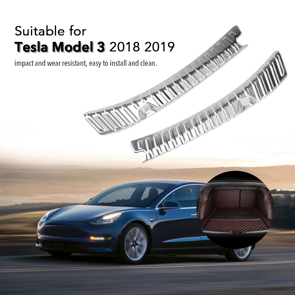 Защитная накладка на багажник автомобиля из нержавеющей стали для Tesla Model 3 2018