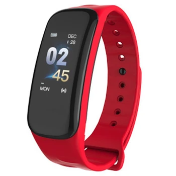 

C1 Smart Bracelet Fitness Bracelet Dynamics Color Screen Waterproof Activity Heart Rate Monitor Blood Pressure Measurement(Black