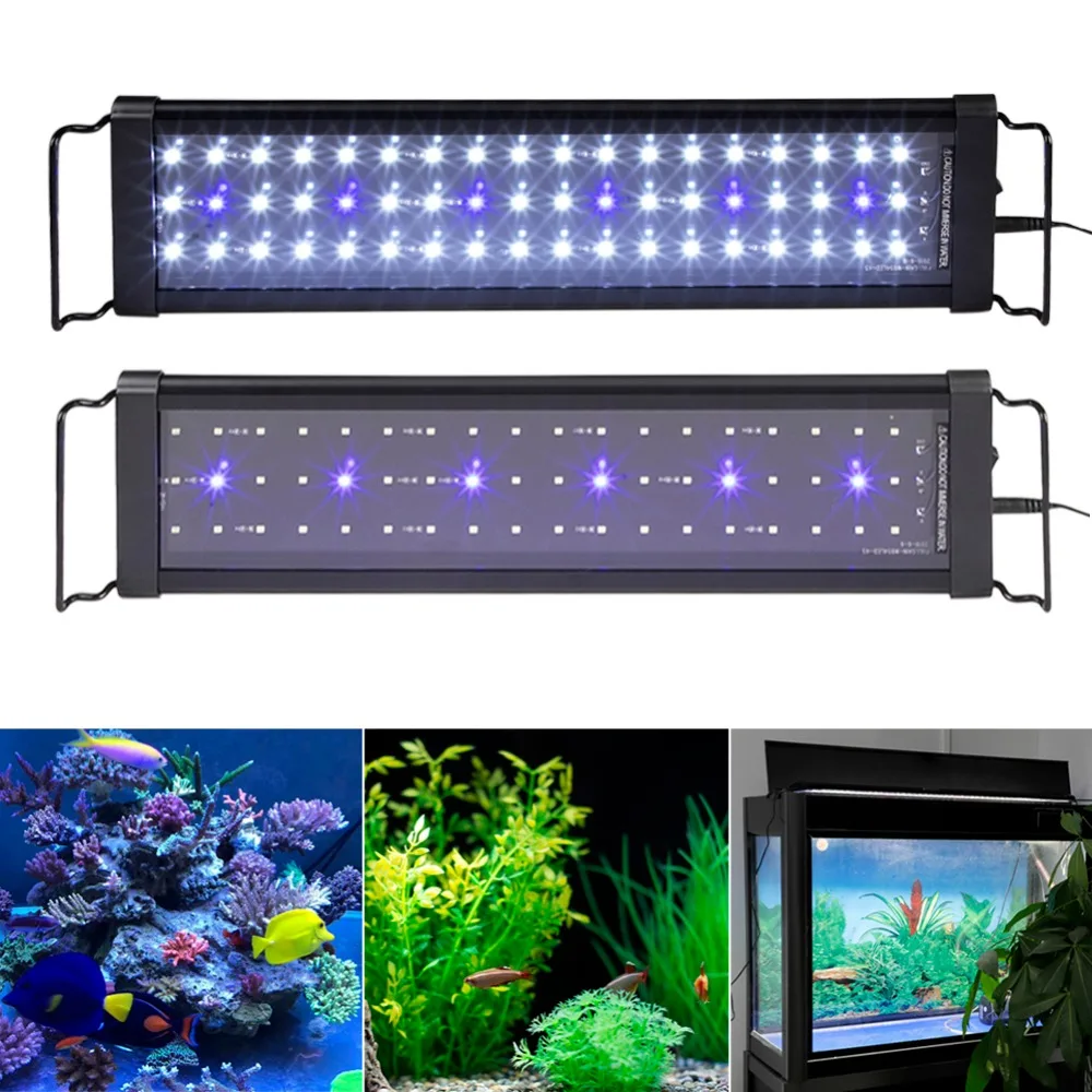 30 см 45 см светодиодный водонепроницаемый светильник для аквариума, полный спектр для пресноводных аквариумов, растений, морских ламп, водного декора