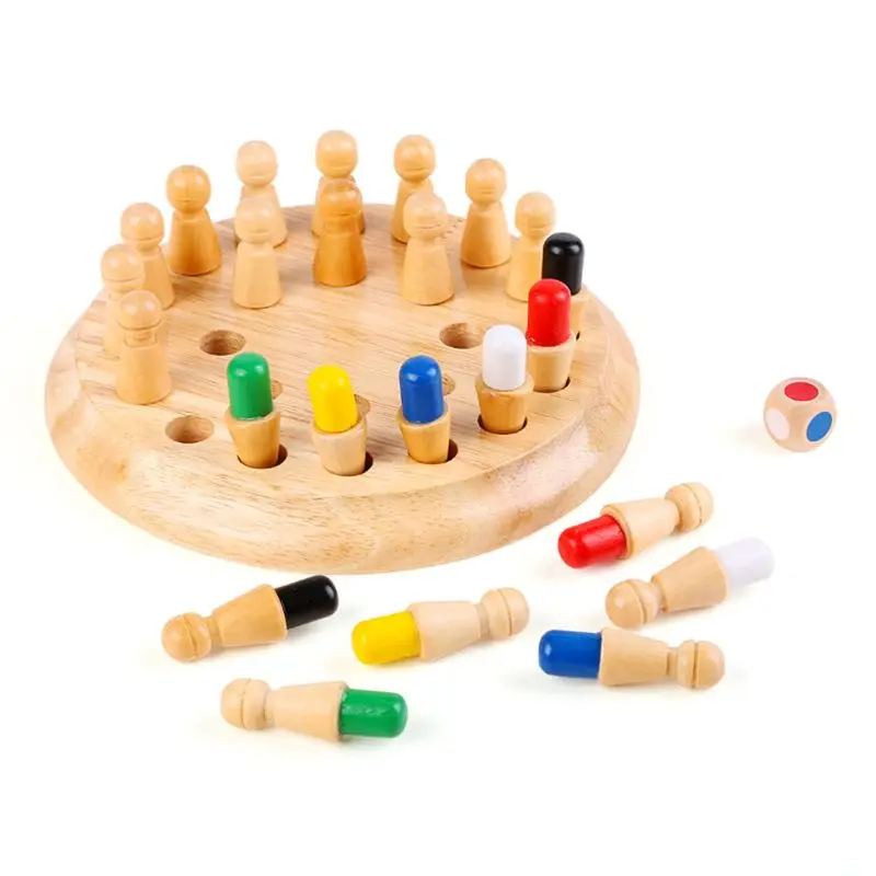 

Wooden Memory Chess Children Early Education Brain Toys Family Party Board Game M7DC