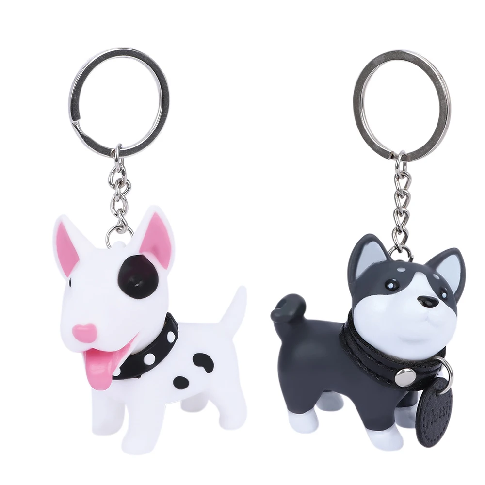 Cute Dog Keychain PVC Shiba Inu Bull Terrier Figurine Doll Toys Key Ring Holder Bag Pendant Excellent Gift | Украшения и