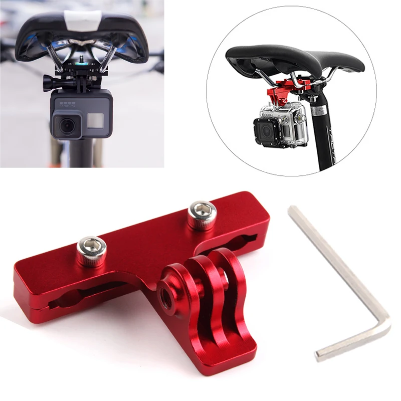 

Soporte de aluminio para SILLÍN de bicicleta, adaptador de abrazadera para Gopro Hero 9 8 SJCAM Yi 4k mijia camera