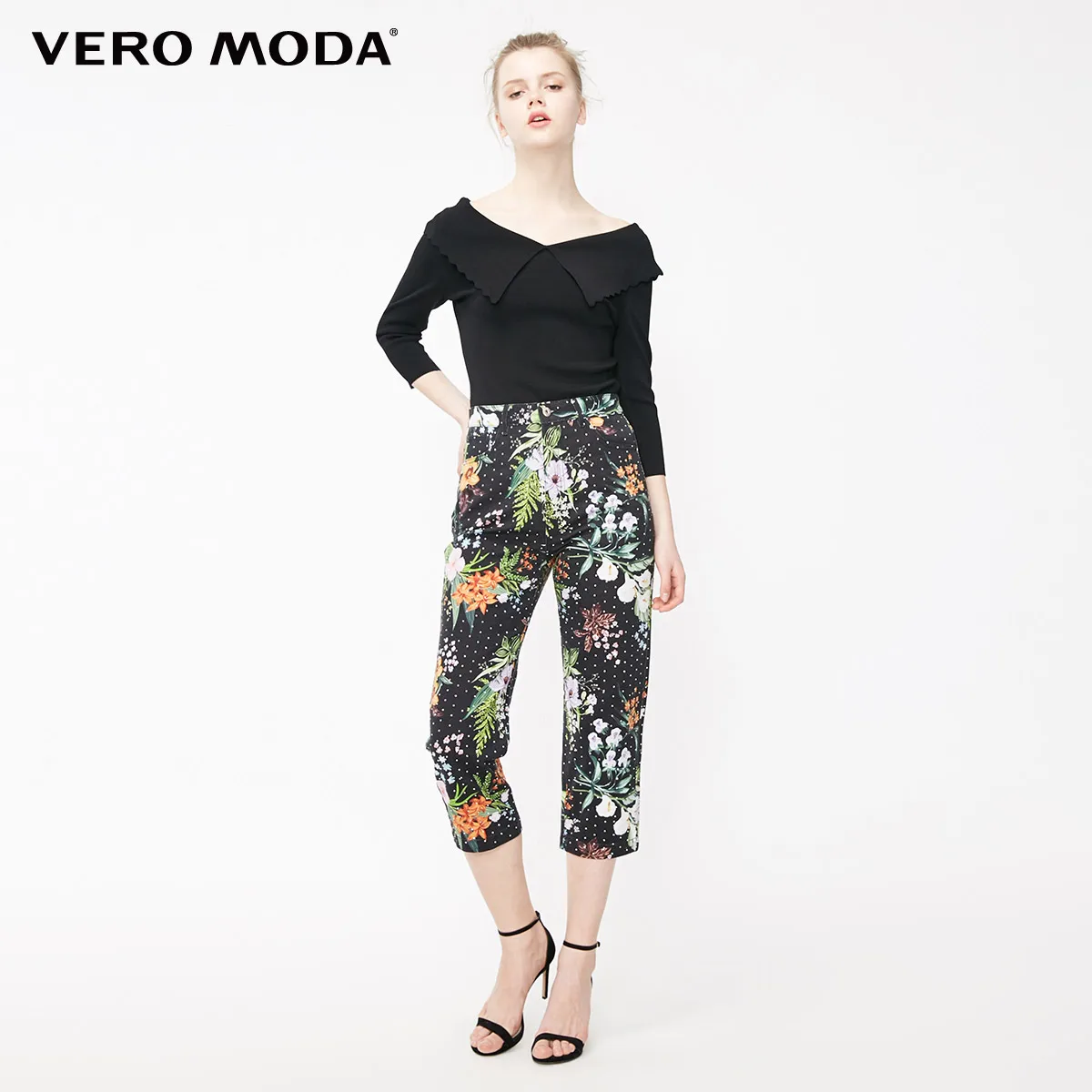 Vero Moda женские джинсы капри с высокой посадкой и растительным принтом Стразы | 31926I551