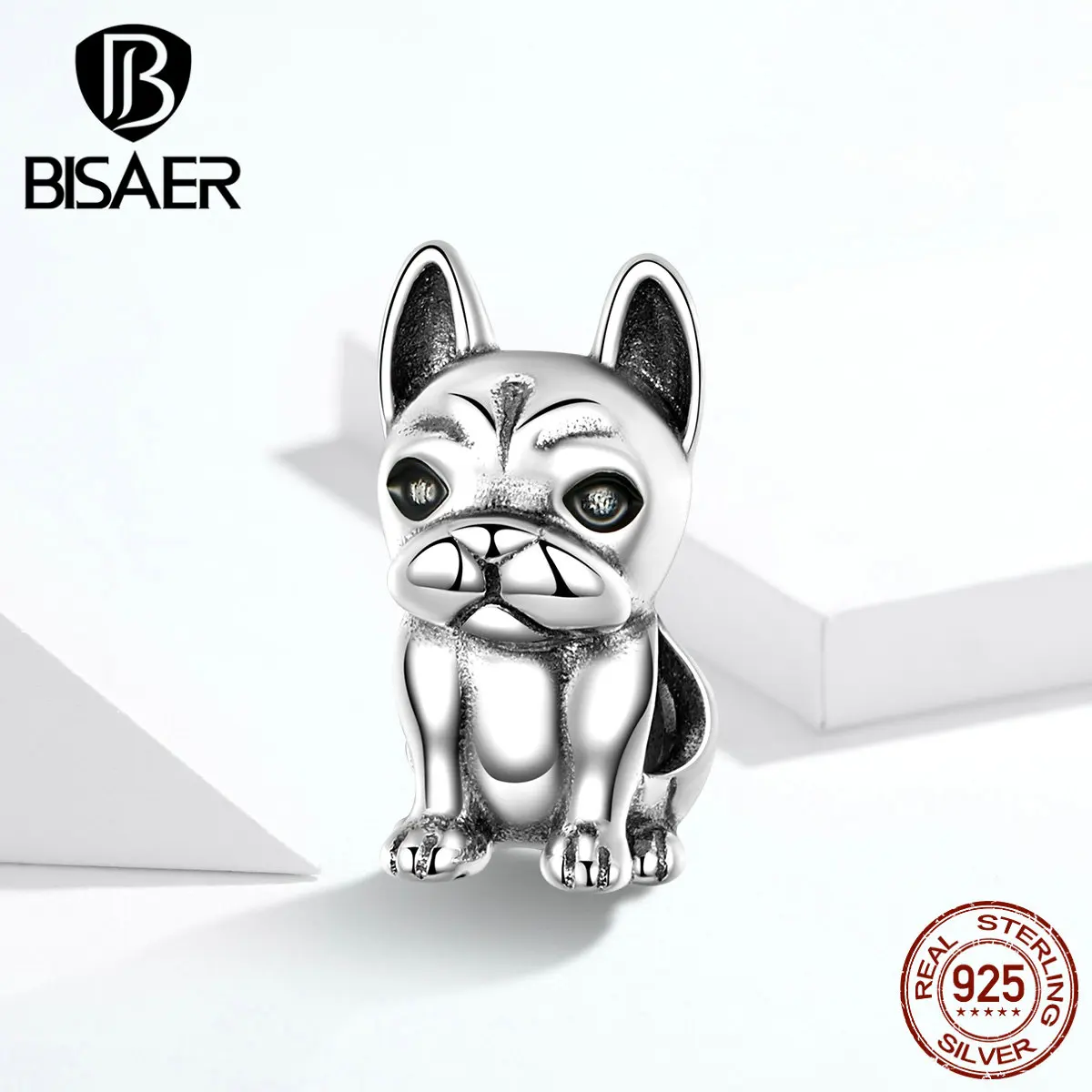 

100% 925 Sterling Silver Animal French Bulldog Charm Pendants fit Women Charm Bracelets & Necklaces DIY Jewelry GXC1306