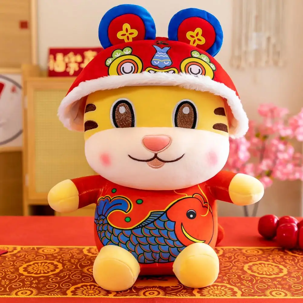 Tiger Plush Toy Stylish Festival Cute Shape Tiger Year Cartoon Plush Doll Home Decoration  Tiger Mascot  Stuffed Doll Toy 2022 40cm year of the tiger mascot plush toy tiger zodiac with blessing gift for children home decoration toy cotton girl doll
