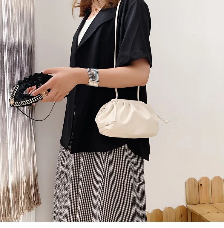 Женская простая сумка-мессенджер из пельменей, дизайнерская Ретро, новая мода, облачная женская сумка через плечо, сумка-клатч