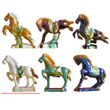 Classical Colored Horse Ceramic Horse Ornaments Six Horses Home Living Room Decoration Craft Gift Feng Shui Ornaments baby horse jewelry creative cute craft doll gift decoration creative cake wooden horse rocking horse resin craft gift