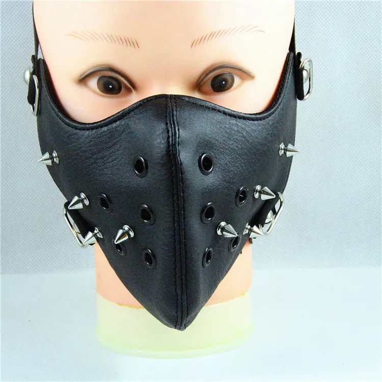 Панк-маска на лицо аниме маскарадные маски без сна для паркура модная черная маска на рот заклепки рок n99 унисекс