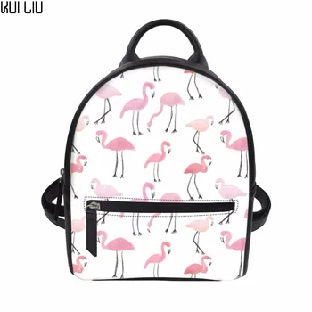 

Customized Pink Flamingos Print Mini Girls Bags Women Backpack PU Leather Travel Bagpack Shoulder Bag Teen Mochila Feminin
