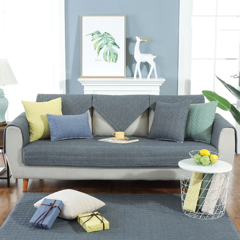 

New Simple 6 color quilted sofa cover winter 100% Cotton slipcover fundas de sofa sectional couch covers fundas de sofa