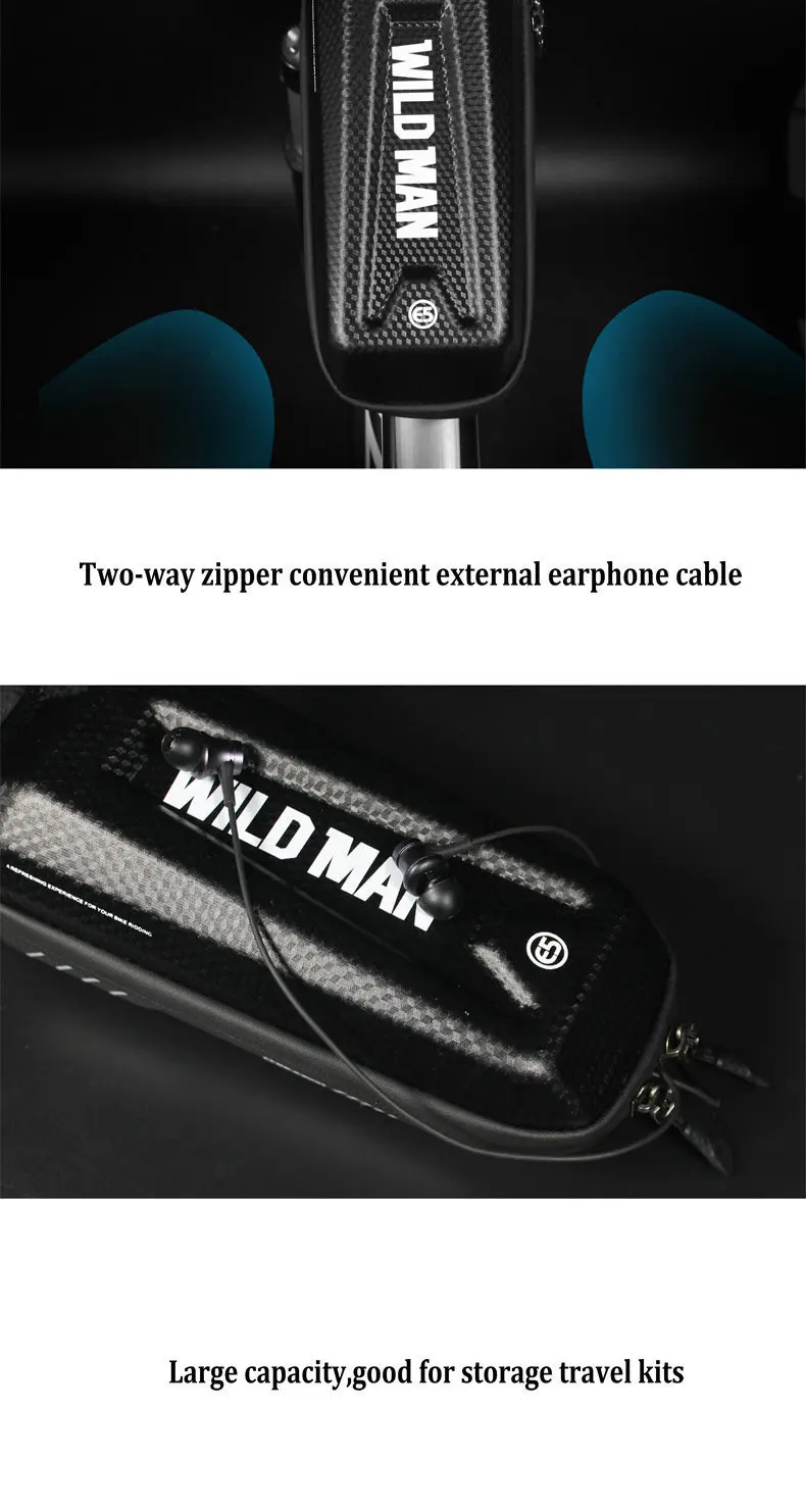 WILD MAN Bicycle Bag Triangle Frame Pannier MTB Road Cycling Top Tube Bag EVA Shell Waterproof for Repair Tools bolsa bicicleta (12)