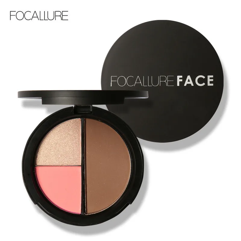 

FOCALLURE Highlighter & Bronzer palette Face contour shimmer highlighter blusher palette professional natural blush palette