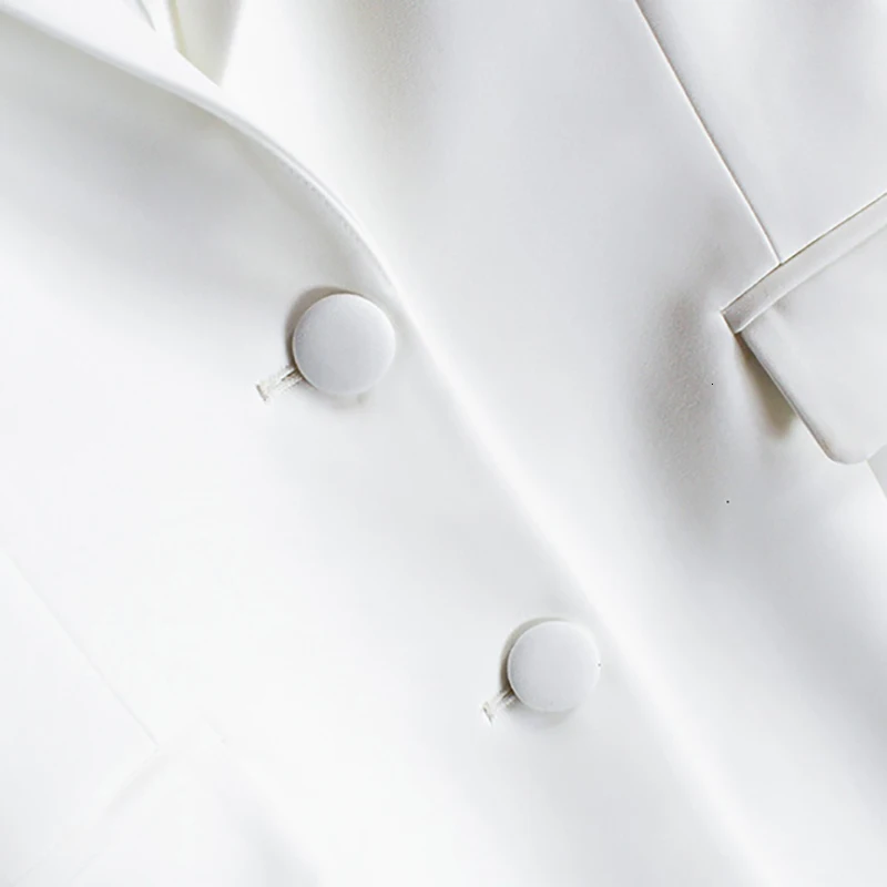 CHICEVER Белый Элегантный лоскутный Бисероплетение Женский блейзер с отворотами воротник с пышными рукавами костюмы с карманами женский осень мода