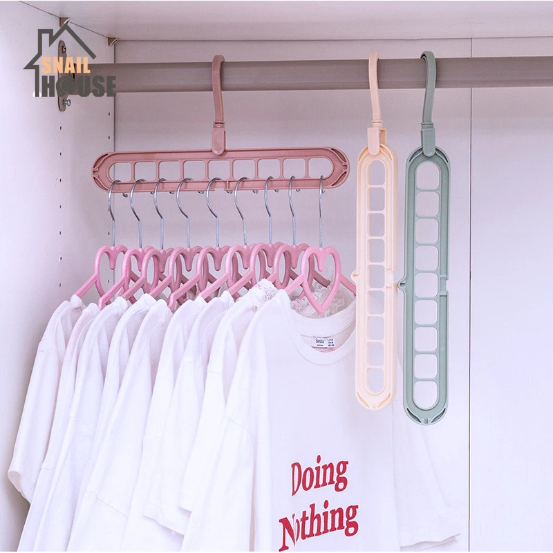 

Snailhouse Multi-port Support Circle Clothes Hanger Clothes Drying Rack Multifunction Plastic Cloth Hangers Home Storage Hangers