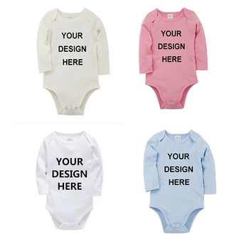 

Roupas Bebe De Customed Baby Bodysuit Solid Personalized Toddler Girls Jumpsuit Onesie Custom Letters Photos Printed One Piece