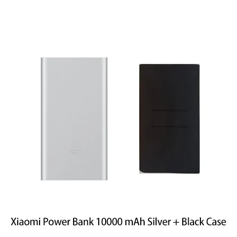 10000 мАч Xiao mi power Bank 2 Внешний аккумулятор для быстрой зарядки Dual-USB портативный Alu mi nium Быстрая зарядка mi power внешний аккумулятор - Цвет: Silver add BK Case