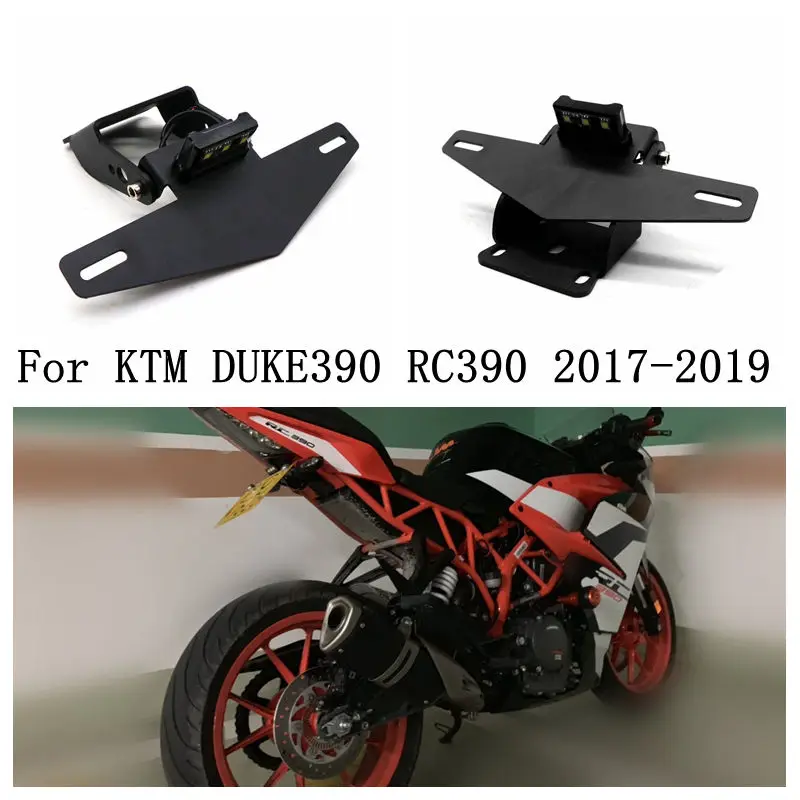 

For KTM DUKE390 DUKE 390 RC390 RC 2017 18 19 Motorcycle modified lighted license plate frame stainless steel short license plate