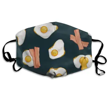 

Comfortable Two Layer Dust Mask, Soft Bacon and Eggs Food Face Mask Cover Mouth for Adults and Teens
