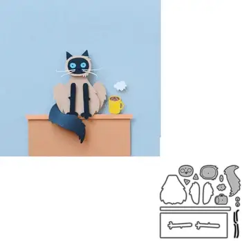 

Table cat coffee scrapbooking metal cutting dies alinacrafts stamps and craft dies for paper card making new 2020