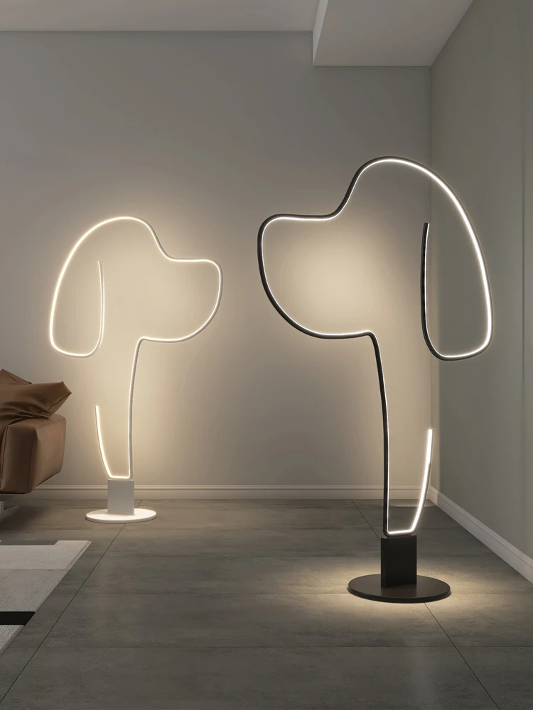 Lámpara de pie LED con diseño de perro, iluminación interior, para sala