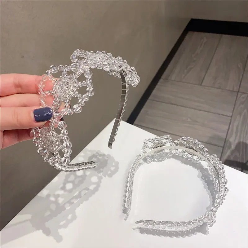 

Мода для девочек, украшенное кружевом и крупными жемчужинами и сердечком и повязка на голову, для женщин и девочек блестящие повязка на голову женские аксессуары для волос 2018 Новый