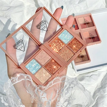 

4 Colors Glitter Eyeshadow Palette Waterproof Long Lasting Matte Eye Shadow Palette Makeup Shimmer Pigment Eyeshadow