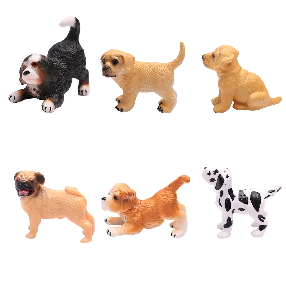 Simulation Mini chien Figurine Miniature modèle Animal jouets enfants cadeau fée jardin décoration accessoires