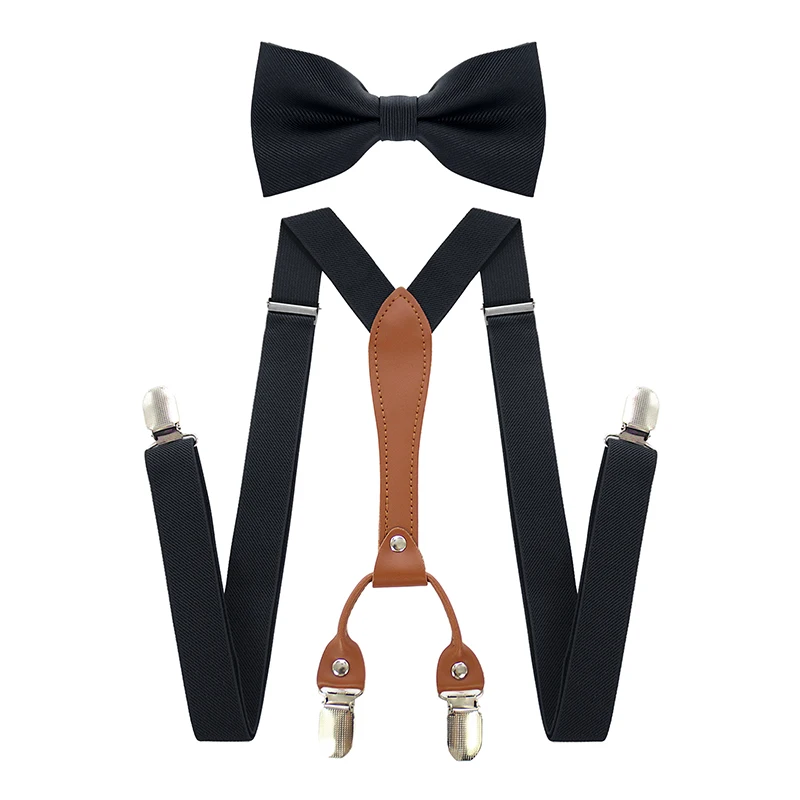 Belt #SP2 Unisex Suspenders For Edult Men Women Clip-on Suspenders Elastic Adjustable Y Back Braces With Bow Tie Suit Set - | PH