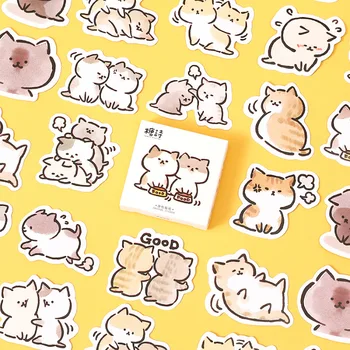 

45pcs/box Kawaii Cat Stickers Cute Travel Planner Stickers Decorative Stickers Scrapbooking DIY Diary Stick Japanese Stationery