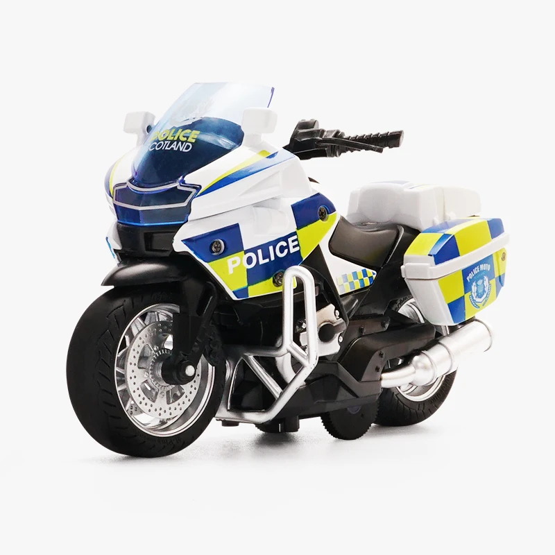 1:14 Motorcycle model Die-casting motorcycle music Police Die Cast Vehicles Collectible Pull Back Car Toys Boy Gift 7