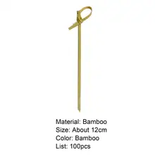 

100Pcs/Bag Cocktail Picks Disposable No Burr Bamboo Olive Dessert Toothpicks for Bar