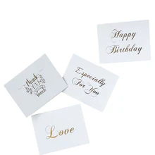 40 Pz/lotto Mini Biglietto di ringraziamento oro di disegno semplice Scrapbooking partito invito Biglietto di Auguri Regalo Di Compleanno Cards Messaggio