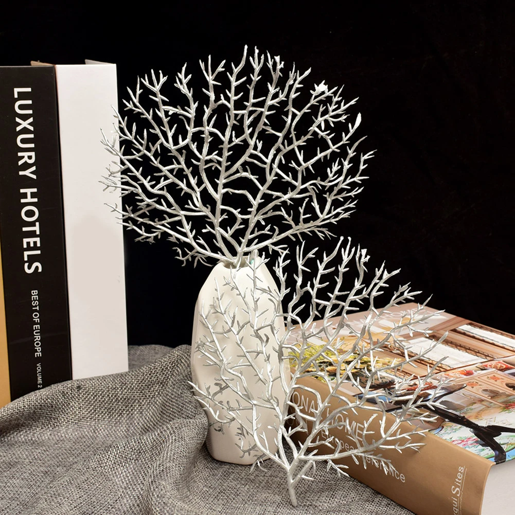 Свадебные искусственные коралловые ветки растения пластиковые Павлин Дерево море поддельные ветви деревьев сушеные растения столовые приборы домашний декор для моделирования