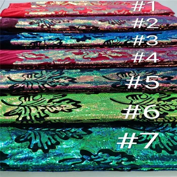

beautiful african velvet lace fabric 2020 high quality embroidery with sequins laces nigeria mesh fabrics 5 yards for dress