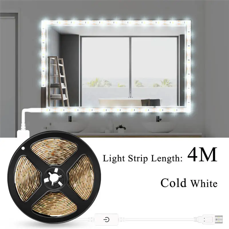 USB White 4M 10W CanLing светодиодный 12 В макияж лампа 6 10 14 лампы Комплект для туалетный столик Плавная регулировкая яркости Голливуд LED-подсветка маленького зеркала Вт 16 20 - Цвет абажура: USB White 4M 10W