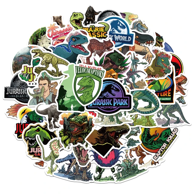 10/30/50PCS Jurassic Park Movie Stickers Dinosaur Animal Science Stickers Boys Toys DIY Cups luggage Skateboard Laptop Stickers 2