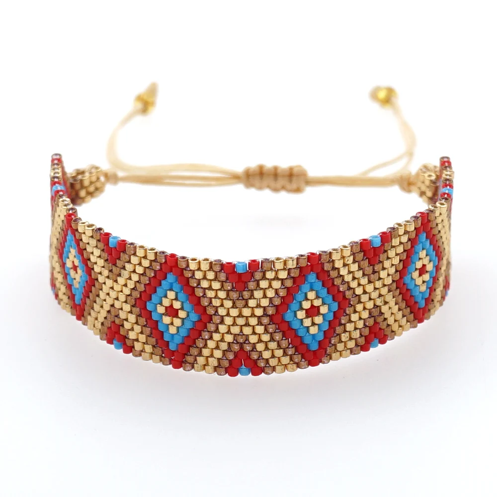 

Go2boho Miyuki Evil Eye Bracelets Jewelry Boho Geometric Pattern Bracelet Femme Handmade Loom Pulseras Accessories Wholesale